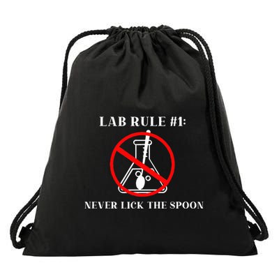 Lab Rule 1 Never Lick The Spoon Funny Science Chemistry Drawstring Bag