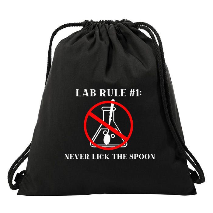 Lab Rule 1 Never Lick The Spoon Funny Science Chemistry Drawstring Bag
