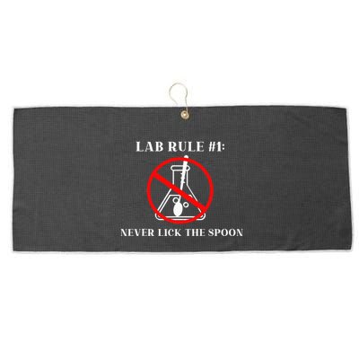 Lab Rule 1 Never Lick The Spoon Funny Science Chemistry Large Microfiber Waffle Golf Towel