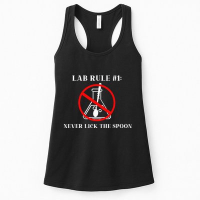 Lab Rule 1 Never Lick The Spoon Funny Science Chemistry Womens Tank Top
