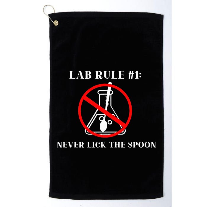 Lab Rule 1 Never Lick The Spoon Funny Science Chemistry Golf Towel