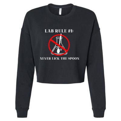 Lab Rule 1 Never Lick The Spoon Funny Science Chemistry Cropped Pullover Crew