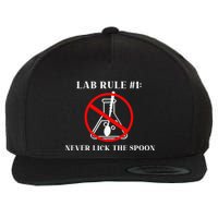 Lab Rule 1 Never Lick The Spoon Funny Science Chemistry Wool Snapback Cap