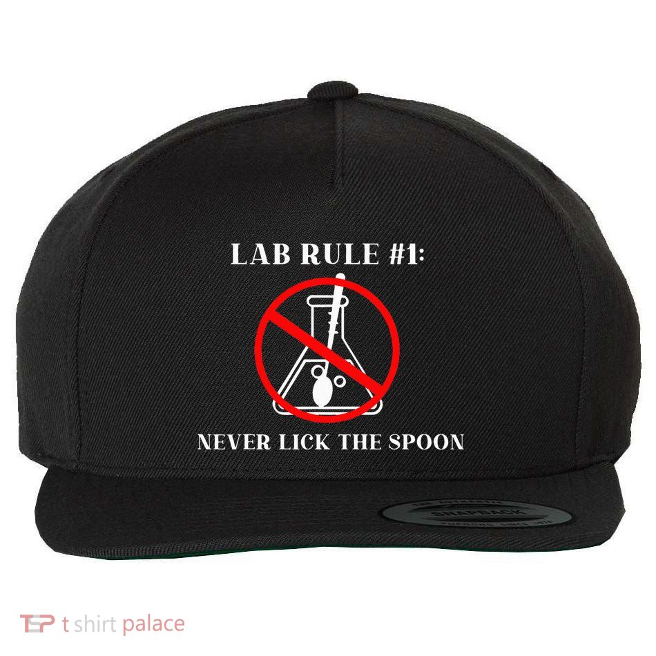 Lab Rule 1 Never Lick The Spoon Funny Science Chemistry Wool Snapback Cap