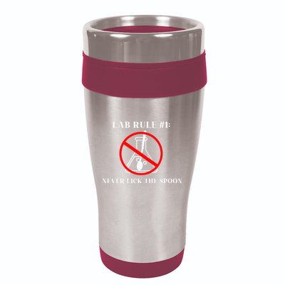 Lab Rule 1 Never Lick The Spoon Funny Science Chemistry 16oz Travel Tumbler