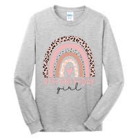 Leopard Rainbow 9th Birthday Girl Gifts 9 Year Old Tall Long Sleeve T-Shirt