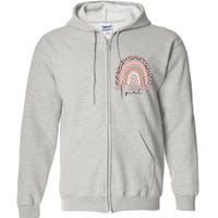 Leopard Rainbow 9th Birthday Girl Gifts 9 Year Old Full Zip Hoodie