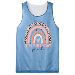 Leopard Rainbow 9th Birthday Girl Gifts 9 Year Old Mesh Reversible Basketball Jersey Tank