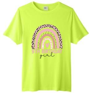 Leopard Rainbow 9th Birthday Girl Gifts 9 Year Old Tall Fusion ChromaSoft Performance T-Shirt