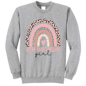 Leopard Rainbow 9th Birthday Girl Gifts 9 Year Old Sweatshirt