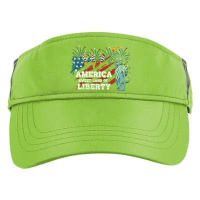 Libertysaurus Rex America Sweet Land Of Liberty 4th Of July Gift Adult Drive Performance Visor