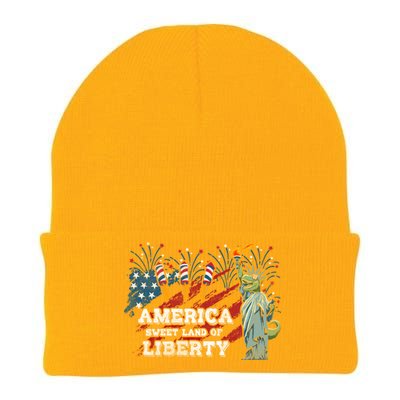 Libertysaurus Rex America Sweet Land Of Liberty 4th Of July Gift Knit Cap Winter Beanie