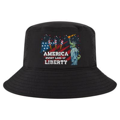 Libertysaurus Rex America Sweet Land Of Liberty 4th Of July Gift Cool Comfort Performance Bucket Hat