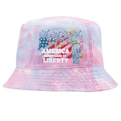 Libertysaurus Rex America Sweet Land Of Liberty 4th Of July Gift Tie-Dyed Bucket Hat