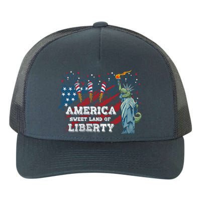 Libertysaurus Rex America Sweet Land Of Liberty 4th Of July Gift Yupoong Adult 5-Panel Trucker Hat