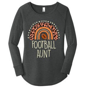 Leopard Rainbow American Football Aunt Family Aunty Auntie Women's Perfect Tri Tunic Long Sleeve Shirt