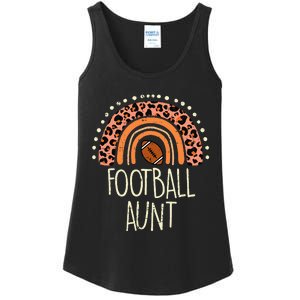 Leopard Rainbow American Football Aunt Family Aunty Auntie Ladies Essential Tank