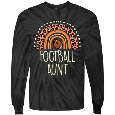 Leopard Rainbow American Football Aunt Family Aunty Auntie Tie-Dye Long Sleeve Shirt