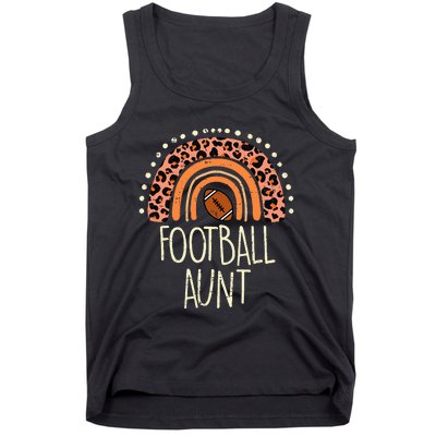 Leopard Rainbow American Football Aunt Family Aunty Auntie Tank Top