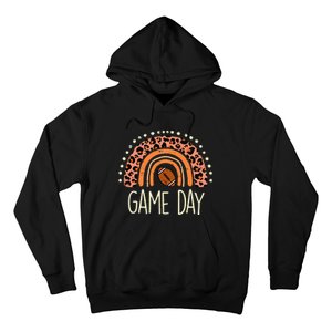 Leopard Rainbow American Football Game Day Sport Women Hoodie