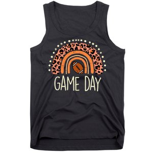 Leopard Rainbow American Football Game Day Sport Women Tank Top