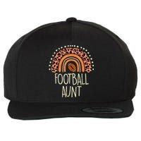 Leopard Rainbow American Football Aunt Family Aunty Auntie Wool Snapback Cap