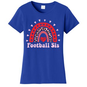 Leopard Rainbow American Football Sis Family Matching Sister Cool Gift Women's T-Shirt