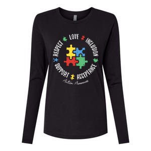 Love Respect Acceptance Support Autism Awareness Womens Cotton Relaxed Long Sleeve T-Shirt