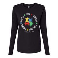 Love Respect Acceptance Support Autism Awareness Womens Cotton Relaxed Long Sleeve T-Shirt