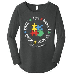 Love Respect Acceptance Support Autism Awareness Women's Perfect Tri Tunic Long Sleeve Shirt