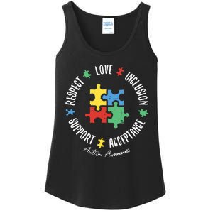 Love Respect Acceptance Support Autism Awareness Ladies Essential Tank