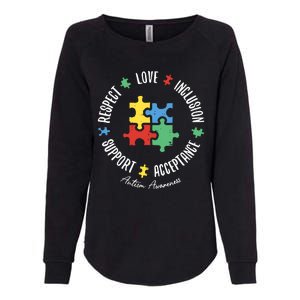 Love Respect Acceptance Support Autism Awareness Womens California Wash Sweatshirt