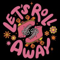 Let's Roll Away Skate Drawstring Bag