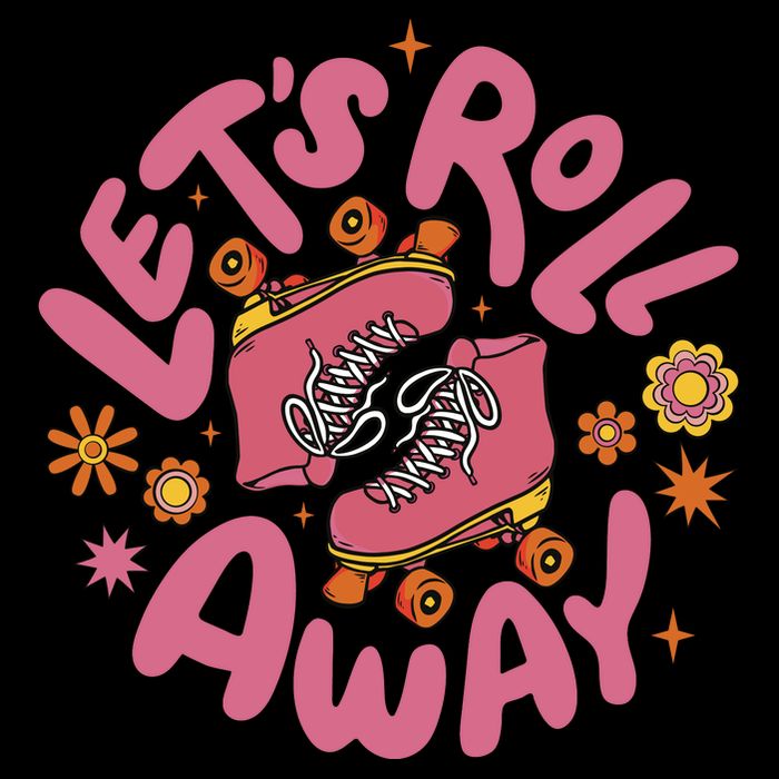 Let's Roll Away Skate Drawstring Bag