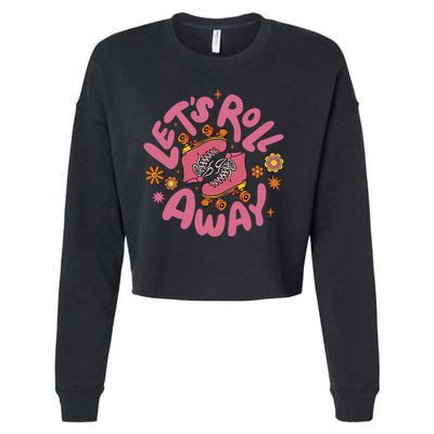 Let's Roll Away Skate Cropped Pullover Crew