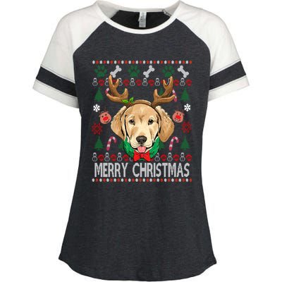 Labrador Retriever Antlers Christmas Xmas Gift For Girls Funny Gift Enza Ladies Jersey Colorblock Tee