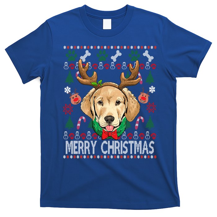 Labrador Retriever Antlers Christmas Xmas Gift For Girls Funny Gift T-Shirt