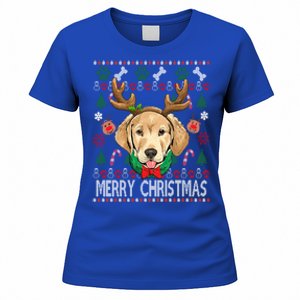 Labrador Retriever Antlers Christmas Xmas Gift For Girls Funny Gift Women's T-Shirt