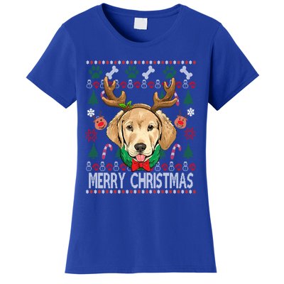 Labrador Retriever Antlers Christmas Xmas Gift For Girls Funny Gift Women's T-Shirt