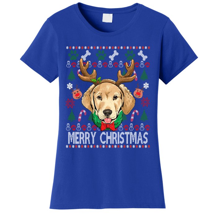 Labrador Retriever Antlers Christmas Xmas Gift For Girls Funny Gift Women's T-Shirt