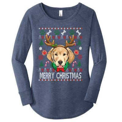 Labrador Retriever Antlers Christmas Xmas Gift For Girls Funny Gift Women's Perfect Tri Tunic Long Sleeve Shirt