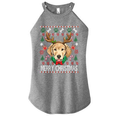 Labrador Retriever Antlers Christmas Xmas Gift For Girls Funny Gift Women's Perfect Tri Rocker Tank