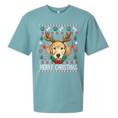 Labrador Retriever Antlers Christmas Xmas Gift For Girls Funny Gift Sueded Cloud Jersey T-Shirt