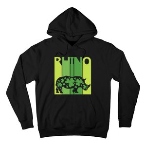 Lucky Rhino Animal St Patrick's Day Irish Gift Hoodie