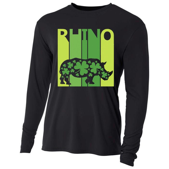 Lucky Rhino Animal St Patrick's Day Irish Gift Cooling Performance Long Sleeve Crew