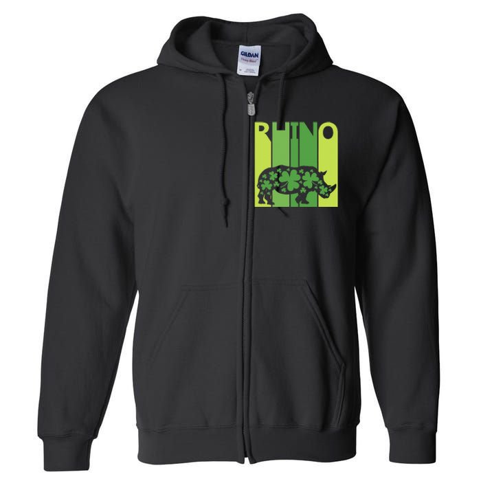 Lucky Rhino Animal St Patrick's Day Irish Gift Full Zip Hoodie