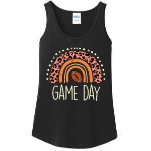 Leopard Rainbow American Football Game Day Sport Ladies Essential Tank