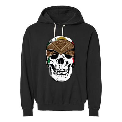 Low Rider Art Brown Bandana Aztec Skull Chicano Pride La Og Garment-Dyed Fleece Hoodie