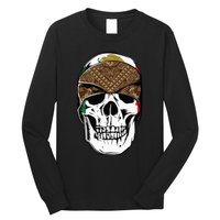 Low Rider Art Brown Bandana Aztec Skull Chicano Pride La Og Long Sleeve Shirt