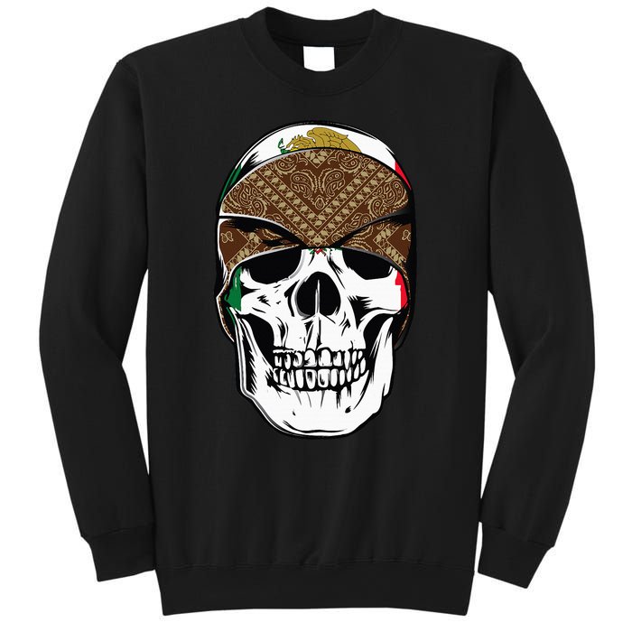 Low Rider Art Brown Bandana Aztec Skull Chicano Pride La Og Sweatshirt